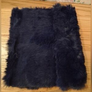EUC 3.1 Philip Lim Lynus Navy Real Rabbit Fur & Black Calf 10in Ipad Travel Case